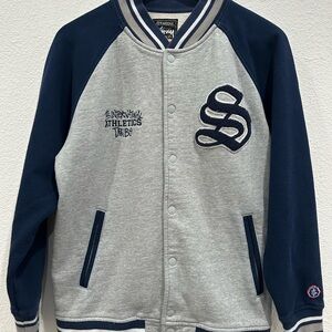 Stussy Men’s Varsity Jacket International Tribe Large with Snap Buttons